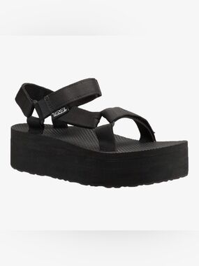 Teva Women's Black Platform Strap Sandal - size 8 US